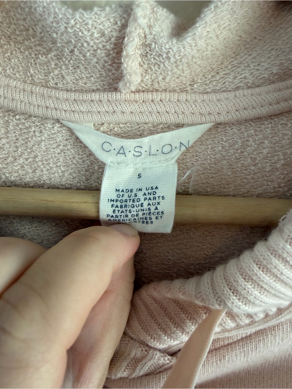 Caslon Light Pink Terry Hooded Sweat Top - Picture 2 of 6